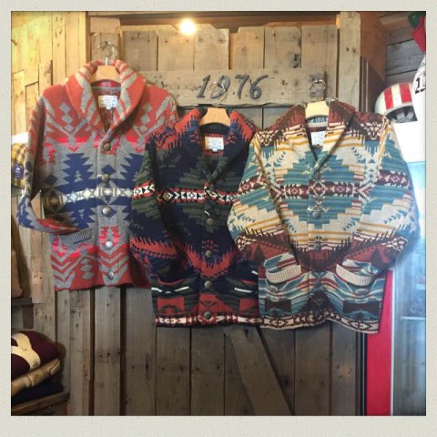 ANTI BALLISTIC ネイティブ柄ショールカラーカーディガン入荷!!