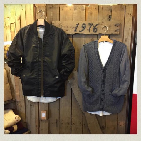 MA-1JKT&インディゴ染めケーブルニットカーディガン!!