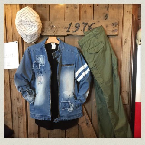 カットデニムシングルライダースJKT!!