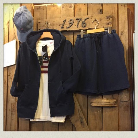 インディゴ染めパーカー&ショーツ入荷!!