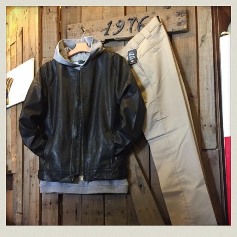 grn PUレザーシングルライダースJKT入荷!!