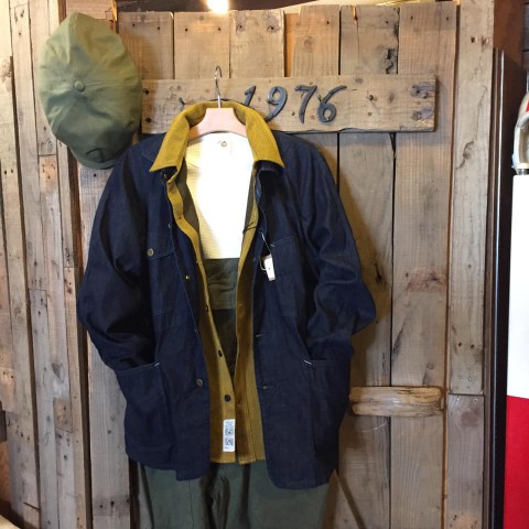 ヘリンボーンツイルオーバーオール入荷!!