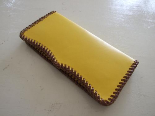生徒さん作品 黄色のサドルレザー 長財布