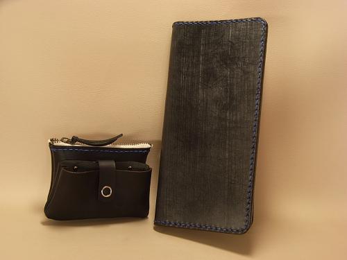 オーダーメイド　ブライドルレザー長財布＆ヌメ革小銭入れセット