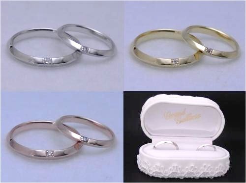 新作! 三角形の結婚指輪 pt900 K18YG K18PG K18WG
