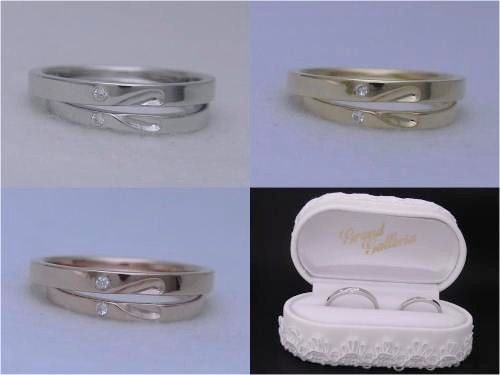 新作! シークレットハート 結婚指輪 pt900 K18YG K18PG K18WG