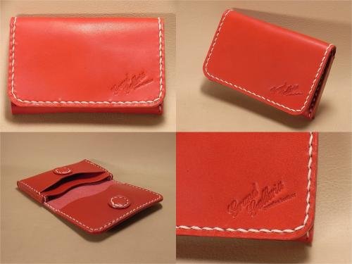 オーダーメイド　真っ赤なサドルレザー　名刺入れ