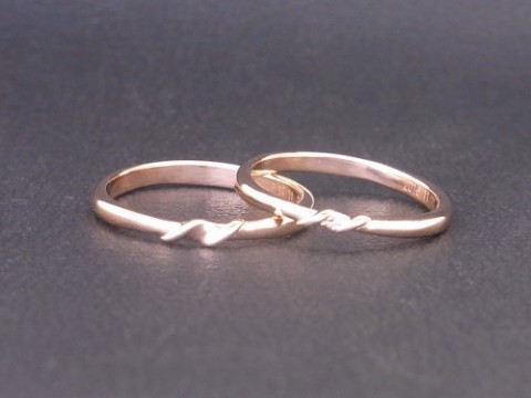ピンクゴールドの手作り結婚指輪!