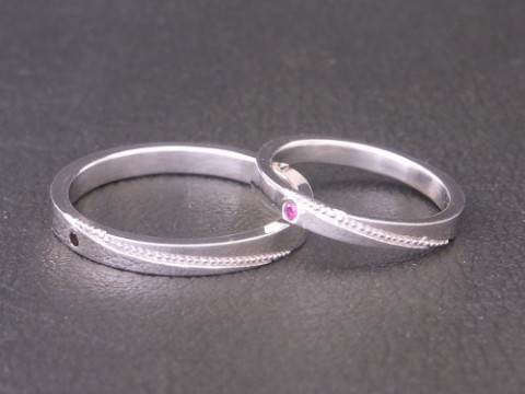 K18WG(ホワイトゴールド)の手作り結婚指輪!