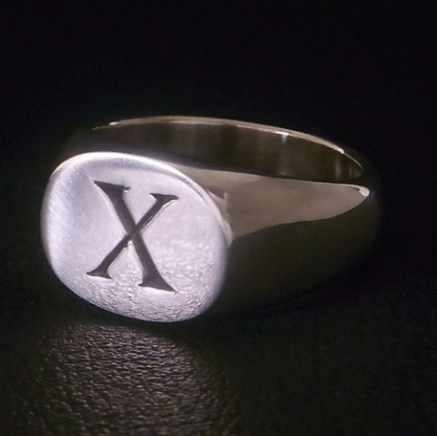 オーダーメイド! シルバー925 印台「X」リング!