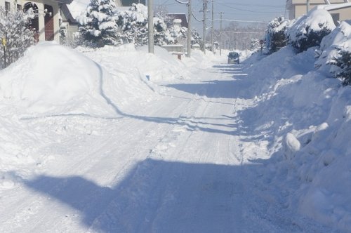 雪かき、完了！フ～ッ…