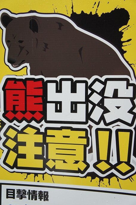 気になる…熊さん出没注意の看板