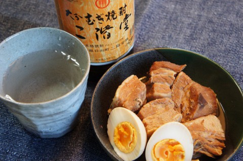 豚の角煮&大分むぎ焼酎二階堂