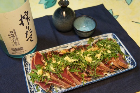 北の勝搾りたて&カツオのたたき