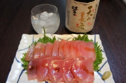 マグロの刺身&出雲富士純米大吟醸天の叢雲