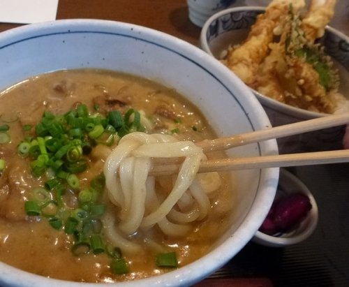 カレーうどん・天然えび小天丼セット/たんた家