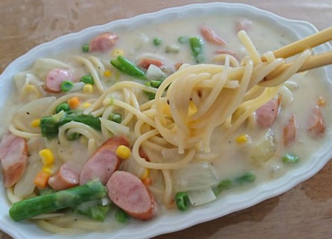 シチュー(スープ)スパゲッティ/自作