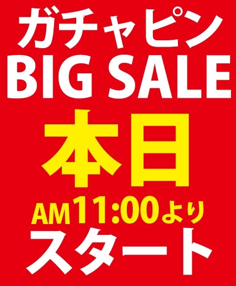 BIGSALE本日11:00よりスタート!!初日は22:00まで営業!!