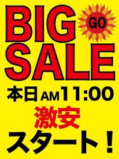 本日11:00より激安スタート!!