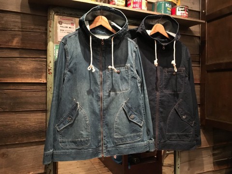 grnデニムワークZIPパーカー