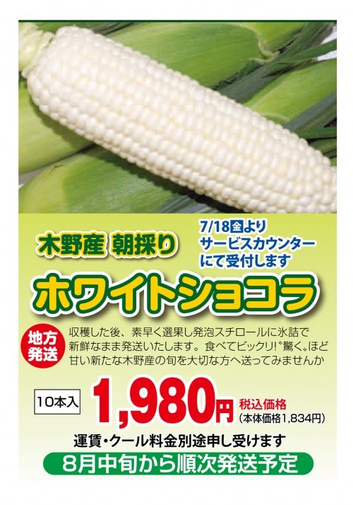 『ホワイトショコラ』 完売必至お早目に!