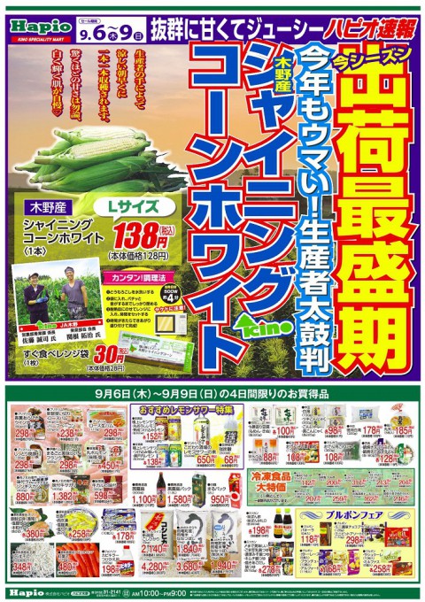 Hapio/ハピオ お買得市 9/6～9/9