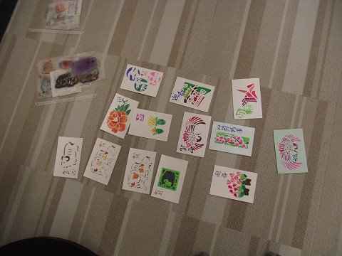 ステンシルで年賀状作り