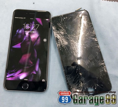 画面バキバキで液晶がめちゃくちゃなiPhone直ります!