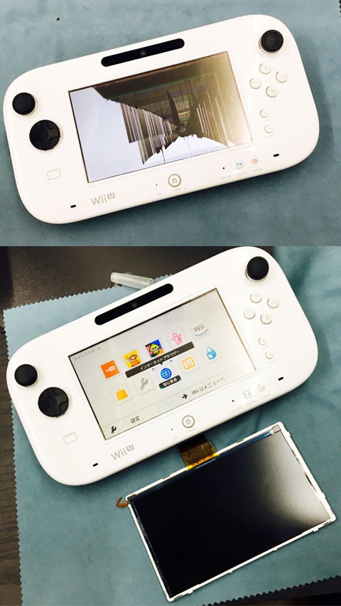Wii U Game Pad 液晶割れの修理!　翌日には直ります!