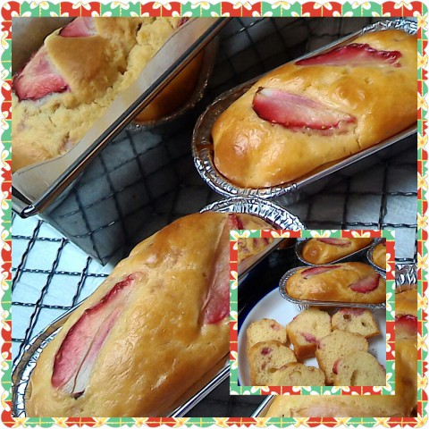 クリスマス用?試作 米粉の苺わぅんドケーキ♪