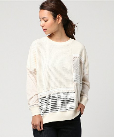 gomme メッシュmixロンTee