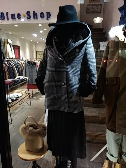 グレンチェックコート