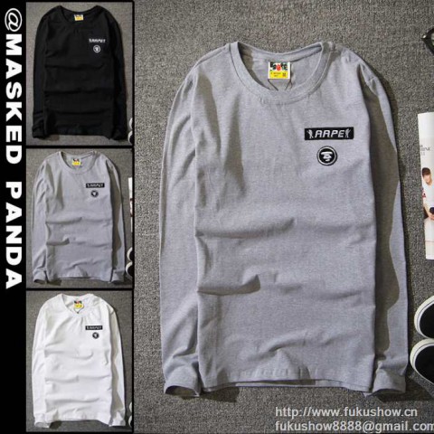 2016春夏 a bathing APE ベイシングエイプ メンズ 長袖Tシャツ2色可選