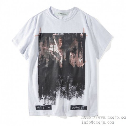 OFF WHITE2018春夏半袖オフホワイト Tシャツ 格安人気メンズ
