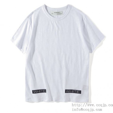 2018年春夏人気OFF WHITEオフホワイトブラックシンプルTシャツ新作