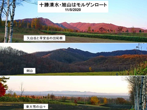 清水町旭山のモルゲンロート