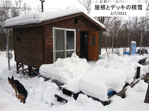 十勝ヒュッテの積雪と除雪