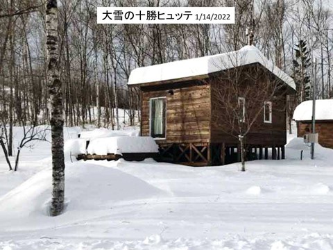 十勝ヒュッテの大雪 70センチ 想定内