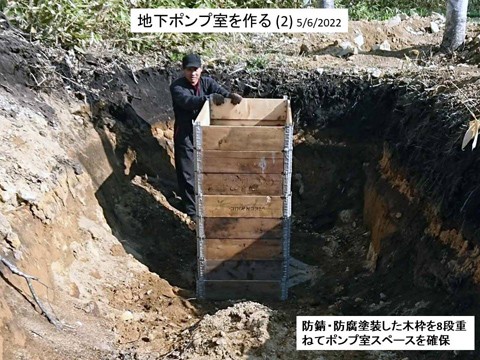 地下ポンプ室を作る(2) 単管で補強