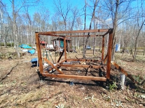 ウッドデッキの建設(2) 躯体の加工・組み上げ