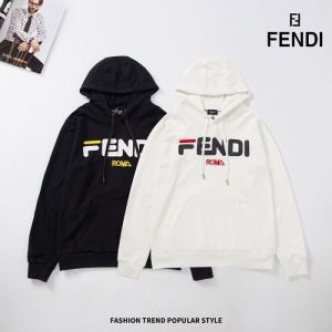 世界で話題沸騰FENDI黒白2色フード付きフェンディコピー長袖パーカー　