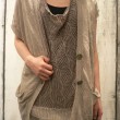 リネンニット半袖Vネックカーディガン pas de calais（パドカレ）