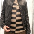 ラムレザーCネックブルゾン パドカレ